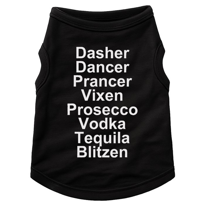 Dasher Dancer Prancer Vixen Vodka Tequila Alcohol List Funny Doggie Tank