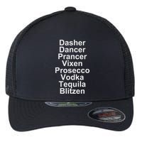 Dasher Dancer Prancer Vixen Vodka Tequila Alcohol List Funny Flexfit Unipanel Trucker Cap