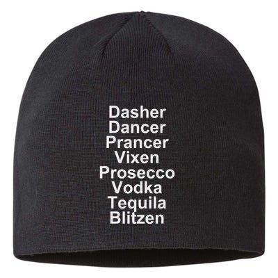Dasher Dancer Prancer Vixen Vodka Tequila Alcohol List Funny Sustainable Beanie