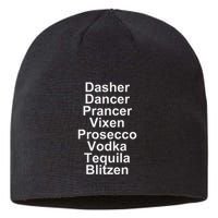 Dasher Dancer Prancer Vixen Vodka Tequila Alcohol List Funny Sustainable Beanie