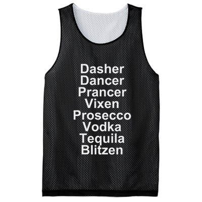 Dasher Dancer Prancer Vixen Vodka Tequila Alcohol List Funny Mesh Reversible Basketball Jersey Tank