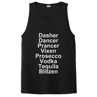 Dasher Dancer Prancer Vixen Vodka Tequila Alcohol List Funny PosiCharge Competitor Tank