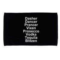 Dasher Dancer Prancer Vixen Vodka Tequila Alcohol List Funny Microfiber Hand Towel