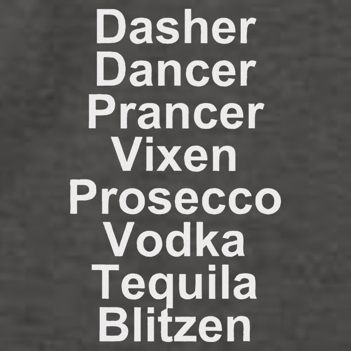 Dasher Dancer Prancer Vixen Vodka Tequila Alcohol List Funny Vector Backpack