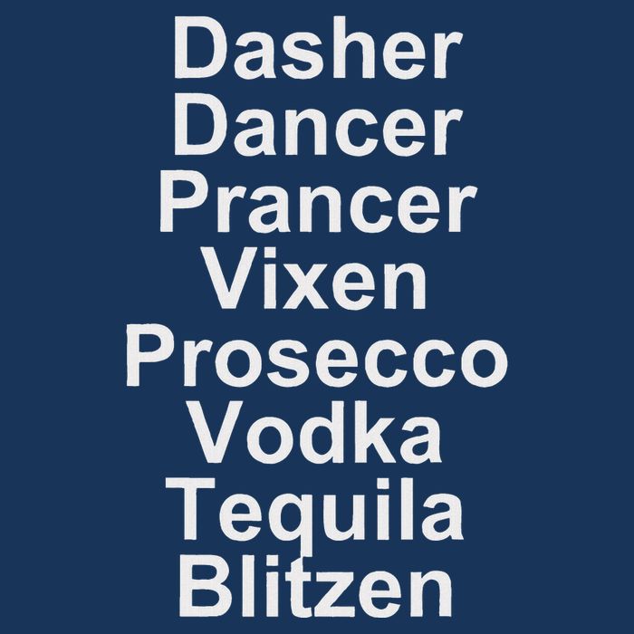 Dasher Dancer Prancer Vixen Vodka Tequila Alcohol List Funny Infant Baby Jersey Bodysuit