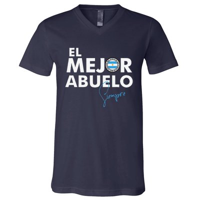 Dia Del Padre Father´s Day Gift. El Mejor Abuelo Argentino V-Neck T-Shirt