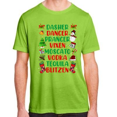 Dasher Dancer Prancer Vixen Moscato Vodka Tequila Blitzen Adult ChromaSoft Performance T-Shirt