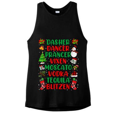 Dasher Dancer Prancer Vixen Moscato Vodka Tequila Blitzen Ladies PosiCharge Tri-Blend Wicking Tank