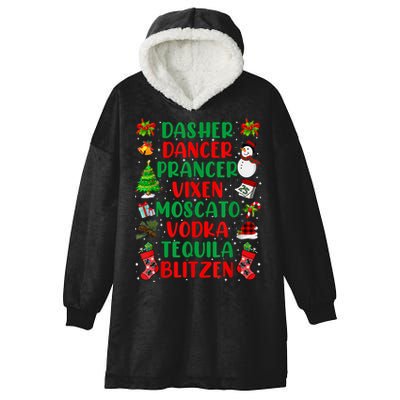 Dasher Dancer Prancer Vixen Moscato Vodka Tequila Blitzen Hooded Wearable Blanket