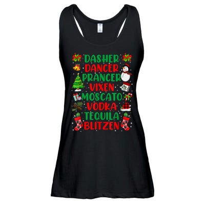 Dasher Dancer Prancer Vixen Moscato Vodka Tequila Blitzen Ladies Essential Flowy Tank