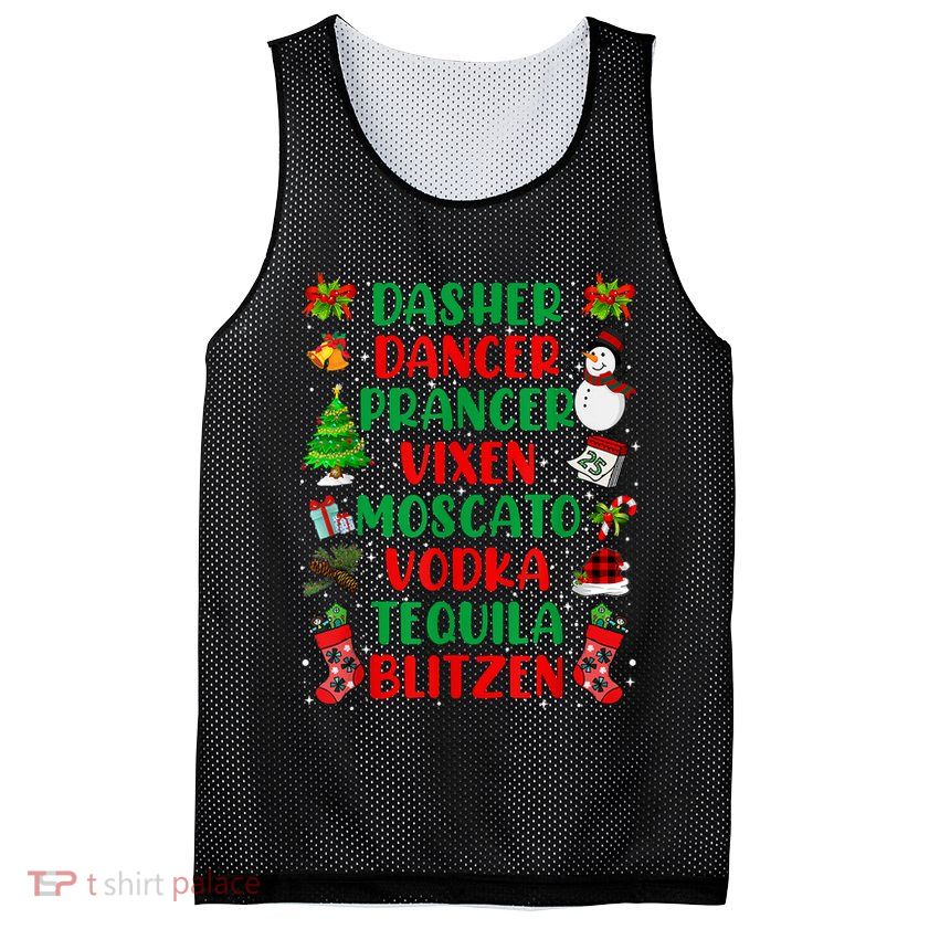Dasher Dancer Prancer Vixen Moscato Vodka Tequila Blitzen Mesh Reversible Basketball Jersey Tank