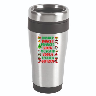 Dasher Dancer Prancer Vixen Moscato Vodka Tequila Blitzen 16oz Travel Tumbler