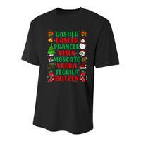 Dasher Dancer Prancer Vixen Moscato Vodka Tequila Blitzen Youth Performance Sprint T-Shirt