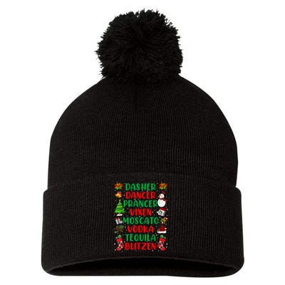 Dasher Dancer Prancer Vixen Moscato Vodka Tequila Blitzen Pom Pom 12in Knit Beanie