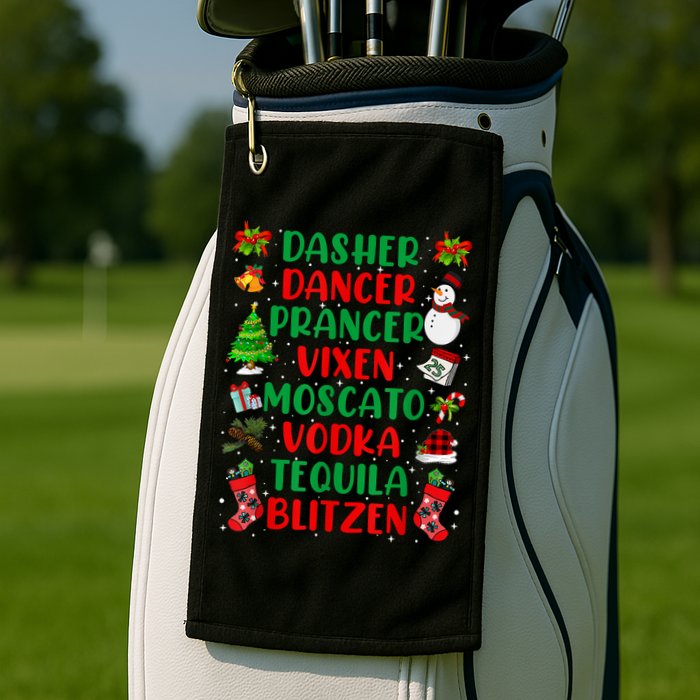Dasher Dancer Prancer Vixen Moscato Vodka Tequila Blitzen Golf Towel