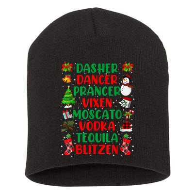 Dasher Dancer Prancer Vixen Moscato Vodka Tequila Blitzen Short Acrylic Beanie