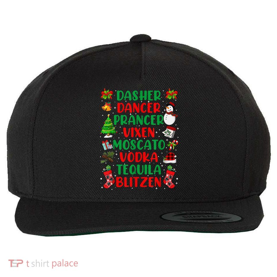 Dasher Dancer Prancer Vixen Moscato Vodka Tequila Blitzen Wool Snapback Cap
