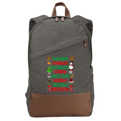 Dasher Dancer Prancer Vixen Moscato Vodka Tequila Blitzen Cotton Canvas Backpack