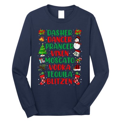 Dasher Dancer Prancer Vixen Moscato Vodka Tequila Blitzen Long Sleeve Shirt