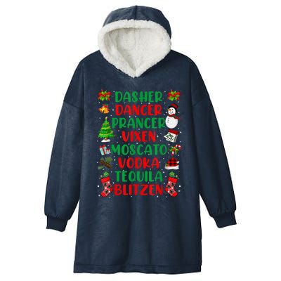 Dasher Dancer Prancer Vixen Moscato Vodka Tequila Blitzen Hooded Wearable Blanket