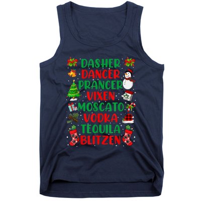 Dasher Dancer Prancer Vixen Moscato Vodka Tequila Blitzen Tank Top