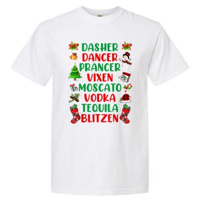 Dasher Dancer Prancer Vixen Moscato Vodka Tequila Blitzen Garment-Dyed Heavyweight T-Shirt