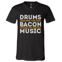 Drummer Drum Player Funny Drumming Music Teacher V-Neck T-Shirt