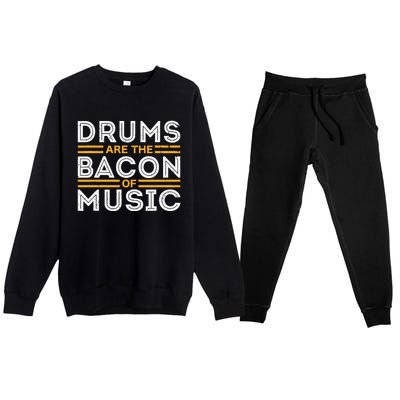 Drummer Drum Player Funny Drumming Music Teacher Premium Crewneck Sweatsuit Set