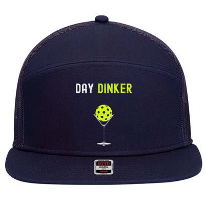 Day Dinker Pickleball Funny Pickleball Day Dinker 7 Panel Mesh Trucker Snapback Hat