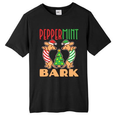 Dachshund Doxie Peppermint Bark Cute Christmas Xmas Cute Gift Tall Fusion ChromaSoft Performance T-Shirt