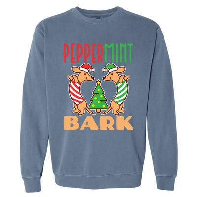 Dachshund Doxie Peppermint Bark Cute Christmas Xmas Cute Gift Garment-Dyed Sweatshirt