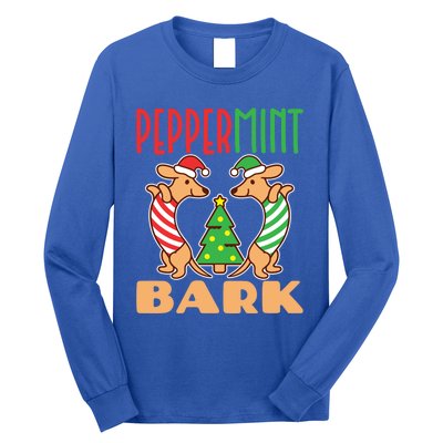 Dachshund Doxie Peppermint Bark Cute Christmas Xmas Cute Gift Long Sleeve Shirt