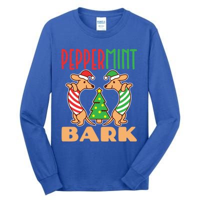 Dachshund Doxie Peppermint Bark Cute Christmas Xmas Cute Gift Tall Long Sleeve T-Shirt