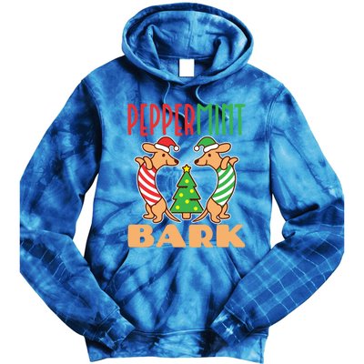 Dachshund Doxie Peppermint Bark Cute Christmas Xmas Cute Gift Tie Dye Hoodie