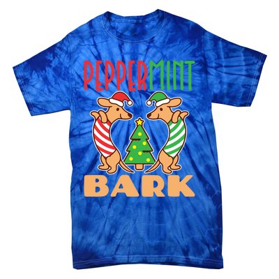 Dachshund Doxie Peppermint Bark Cute Christmas Xmas Cute Gift Tie-Dye T-Shirt