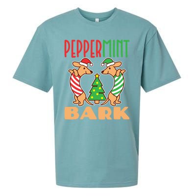 Dachshund Doxie Peppermint Bark Cute Christmas Xmas Cute Gift Sueded Cloud Jersey T-Shirt