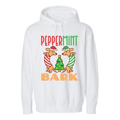 Dachshund Doxie Peppermint Bark Cute Christmas Xmas Cute Gift Garment-Dyed Fleece Hoodie