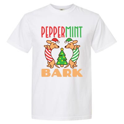 Dachshund Doxie Peppermint Bark Cute Christmas Xmas Cute Gift Garment-Dyed Heavyweight T-Shirt