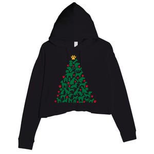 Doggies Dog Puppy Christmas Tree Crop Fleece Hoodie