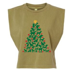 Doggies Dog Puppy Christmas Tree Garment-Dyed Women's Muscle Tee