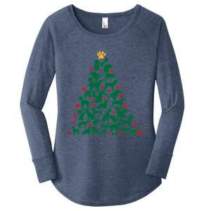 Doggies Dog Puppy Christmas Tree Women's Perfect Tri Tunic Long Sleeve Shirt