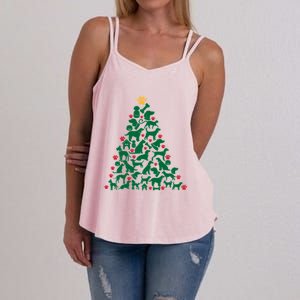 Doggies Dog Puppy Christmas Tree Women's Strappy Tank