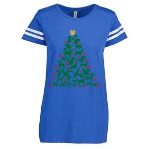 Doggies Dog Puppy Christmas Tree Enza Ladies Jersey Football T-Shirt