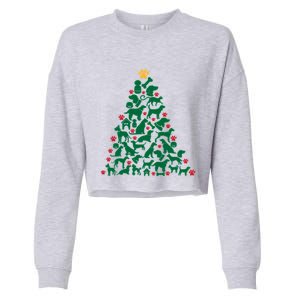 Doggies Dog Puppy Christmas Tree Cropped Pullover Crew