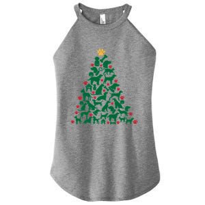 Doggies Dog Puppy Christmas Tree Women's Perfect Tri Rocker Tank