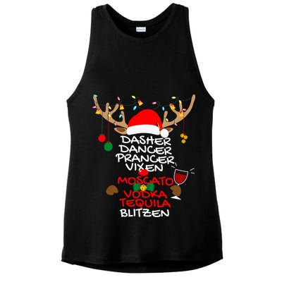 Dasher Dancer Prancer Vixen Moscato Vodka Tequila Blitzen Ladies PosiCharge Tri-Blend Wicking Tank