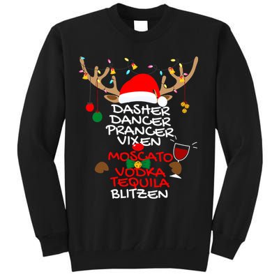 Dasher Dancer Prancer Vixen Moscato Vodka Tequila Blitzen Sweatshirt