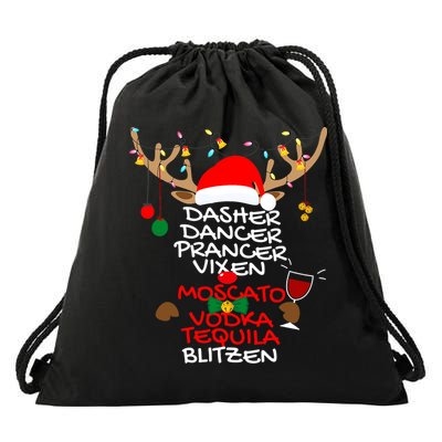 Dasher Dancer Prancer Vixen Moscato Vodka Tequila Blitzen Drawstring Bag