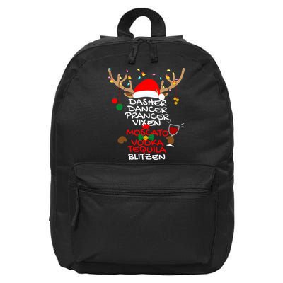 Dasher Dancer Prancer Vixen Moscato Vodka Tequila Blitzen 16 in Basic Backpack