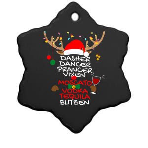 Dasher Dancer Prancer Vixen Moscato Vodka Tequila Blitzen Ceramic Star Ornament